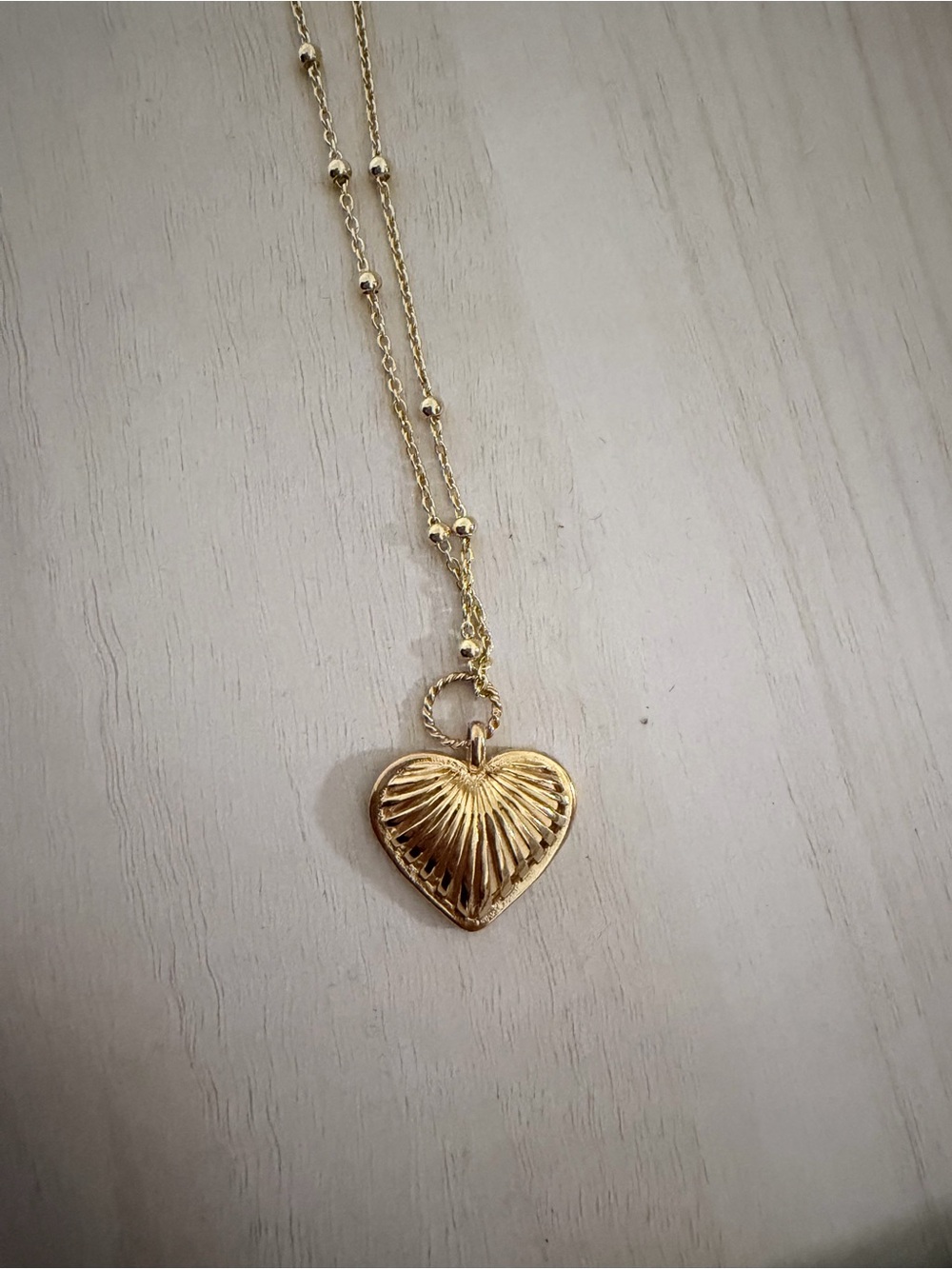 Gold Heart Pendant Necklace - Women's Jewelry